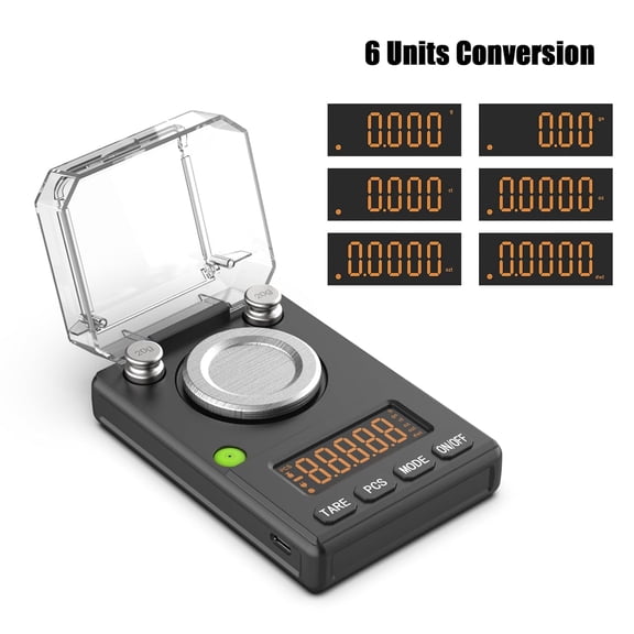 UYWGF-Milligram Scale 100g x 0.001g, MG Powder Scale with Selectable Auto Off, Built-in Bubble Level, 20g Calibration Weight Included, USB/Battery