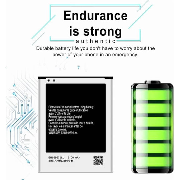 UYWGF-Note II Replacement Battery EB595675LU EB595675LA for Samsung Galaxy Note 2 N7100 N7102 N7105 N7108