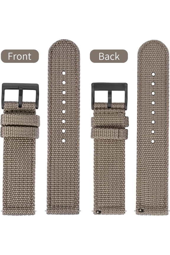 -Nylon Watch Strap 20mm - Quick Release Watch Band Soft Black - Canvas Military Wtach Bands for Men Ladies for Smart watch Bracelet Replacement with Clasp - 18mm, 20mm, 22mm 24mm