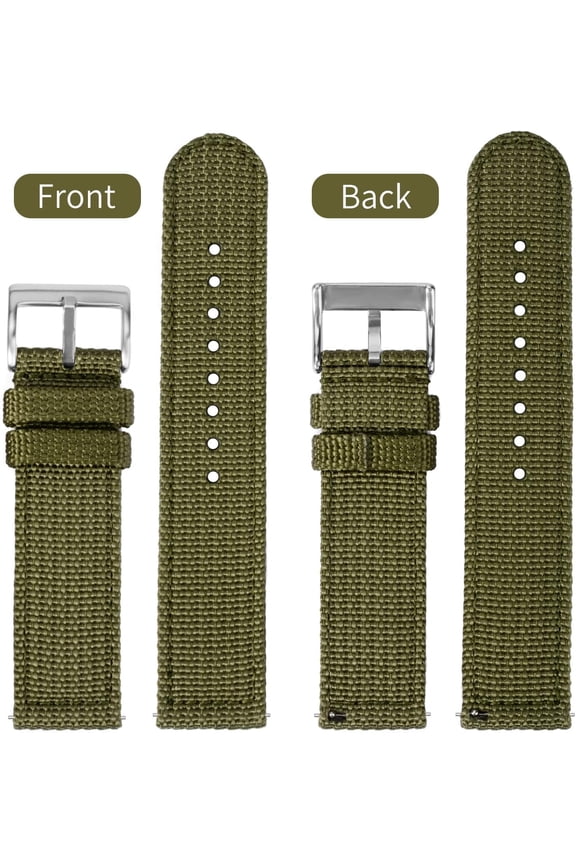 -Nylon Watch Strap 20mm - Quick Release Watch Band Soft Black - Canvas Military Wtach Bands for Men Ladies for Smart watch Bracelet Replacement with Clasp - 18mm, 20mm, 22mm 24mm