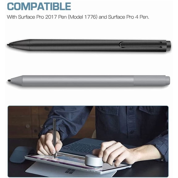 UYWGF-Pen Tips for Surface Pen, (3 Pack, HB/2H/H Type) Original Surface Pen Tips Replacement Kit Fit Surface Pro 2017 Pen (Model 1776) and Surface Pro 4 Pen - Black