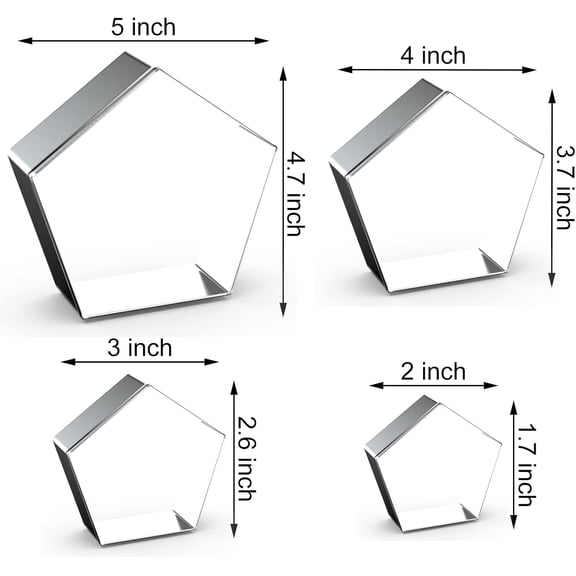 UYWGF-Pentagon Cookie Cutter Set Large - 5 Inch, 4 Inch, 3 Inch, 2 Inch - Geometric Polygon Frame Plaque Cookie Cutters Shapes Molds - Stainless Steel