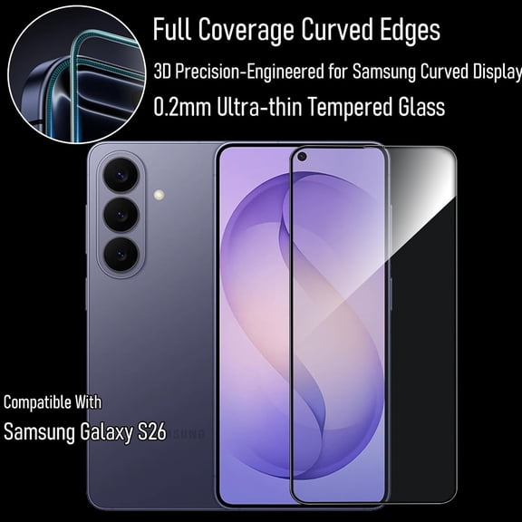 UYWGF-Privacy Phone Screen Protector of Anti-Spy Tempered Glass, Unbreak Military-Grade Drop Protection, 3D Curved Edge Full Coverage, Sensitive, Anti-Fingerprint, Bubble Free with Easy Aligned Toolk