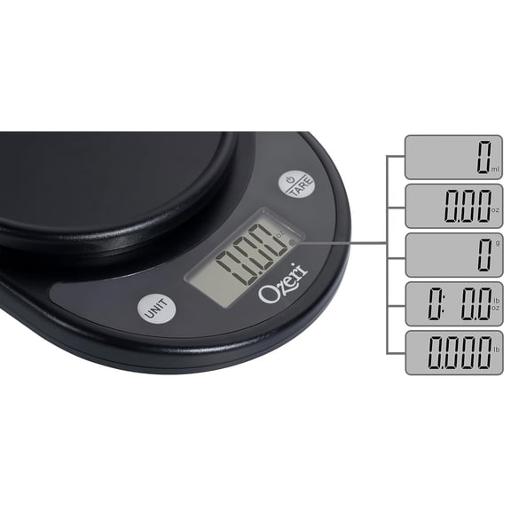UYWGF- Pronto Digital Multifunction Kitchen and Food Scale with Variable Graduation Technology, All Black