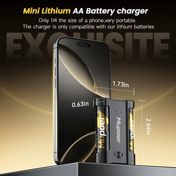 UYWGF-Rechargeable AA Batteries with Mini Box,3600mWh AA Lithium Batteries 2 Count 1.5V,Double A Batteries Rechargeable High Capacity,Pilas Recargables AA,Reusable Battery Two A Li ion for Blink