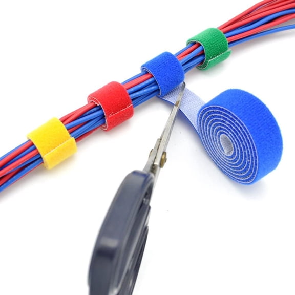 UYWGF-Reusable Fastening Tape Cable Ties 3/4 Inch Double Side Hook Roll (25 Yard, Yellow)