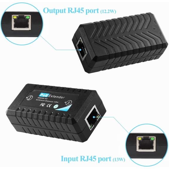 UYWGF-Revotech 1 Port POE Extender IEEE 802.3af Standard 10,100Mbps 100m(328 ft) POE Repeater for POE IP Camera Over Cat5 or UTP Cables(POE5002)