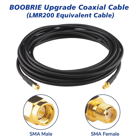 UYWGF-SMA Coaxial Cable Upgraded 16.4Ft SMA Male to SMA Female Coax Cable LMR200 Equivalent SMA WiFi Extension Low Loss for WiFi Router, 3G 4G 5G LTE Antenna, Better Than RG58