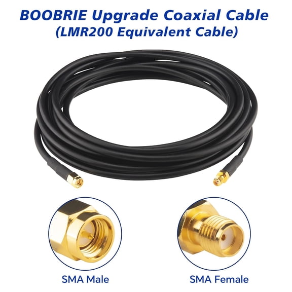 UYWGF-SMA Coaxial Cable Upgraded 49.2Ft SMA Male to SMA Female Coax Cable LMR200 Equivalent SMA WiFi Extension Low Loss for WiFi Router, 3G 4G 5G LTE Antenna, Better Than RG58