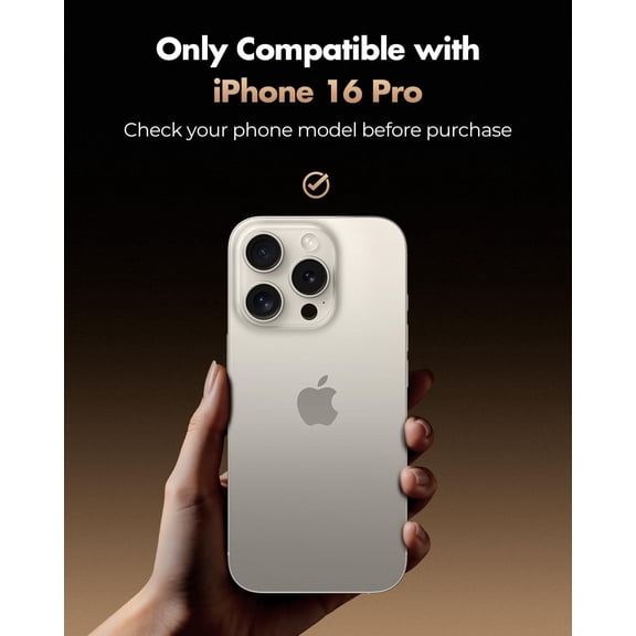 UYWGF-Screen Protector for iPhone 16 Pro, Pull-To-Protect Easy Installation, Auto Dust-Elimination, 9H+ Military-Grade Tempered Glass, Bubble-Free, Case Friendly, HD Clear, 6.3 Inch, 2 Pack