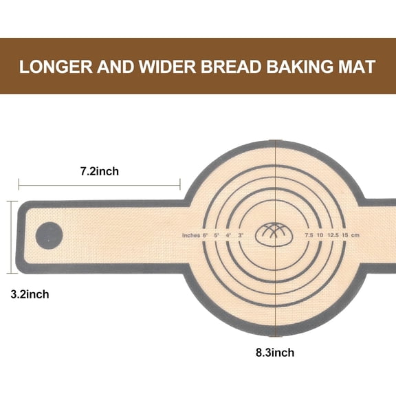 UYWGF-Silicone Bread Sling for Dutch Oven, 2 PCS Round Sourdough Baking Mat, Reusable Dutch Oven Liners with Extra Long Heat-Resistant Handles, Non-Stick Easy Clean Transfer Sling for Sourdough Bread