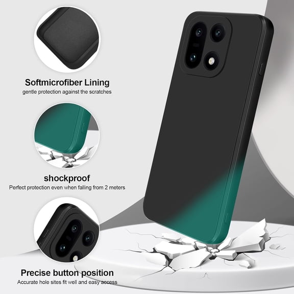 UYWGF-Silicone Case Compatible with OnePlus 15, Full Body Silky Soft Touch Phone Case with Camera Protection, Shockproof Cover with Microfiber Lining, Black