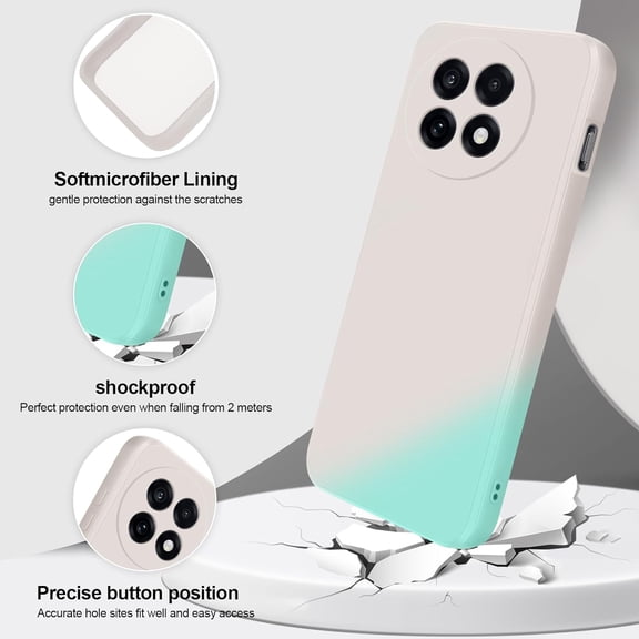 UYWGF-Silicone Case Compatible with Oneplus 13R, Full Body Silky Soft Touch Phone Case with Camera Protection, Shockproof Cover with Microfiber Lining, Off White