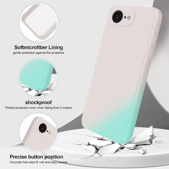 UYWGF-Silicone Case Compatible with iPhone 16e, Full Body Silky Soft Touch Phone Case with Camera Protection, Shockproof Cover with Microfiber Lining, Off White