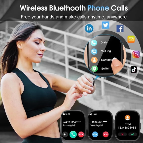 UYWGF-Smart Watch for Women, 1.85" TFT-Touch Screen Smartwatch with Call Function, 112 Sport Modes, Fitness Tracker with 24/7 Heart Rate/Sleep Monitor, IP68 Waterproof, Fitness Watch for Android/iOS,