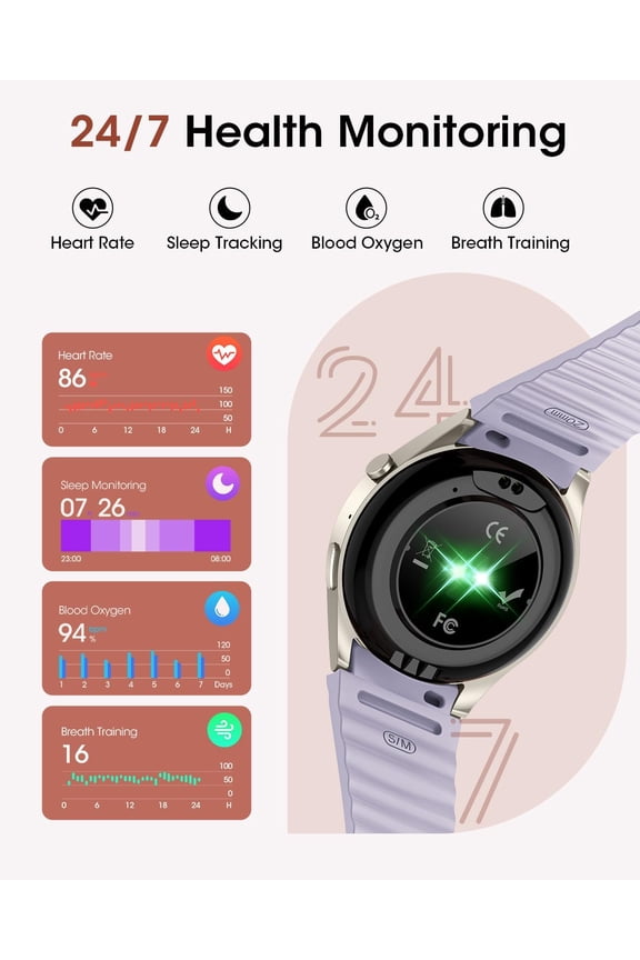 -Smart Watches for Women/Men (Make/Answer Calls), Fitness Smart Watch with Heart Rate/SpO2/Sleep Monitor, Pedometer Tracker, 120+ Sport Modes Fitness Tracker Watch, Smartwatch for Android and iP