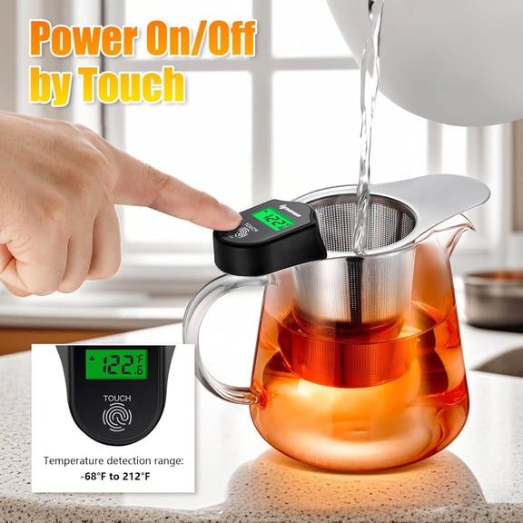 UYWGF-Stainless Steel Tea Infuser, Metal Loose Leaf Tea Steeper, Reusable Tea Strainer for Loose Tea, Upgrade Digital Thermometer Display, Specially Suit for Older Use, Tea Brewing No Longer By Feeli