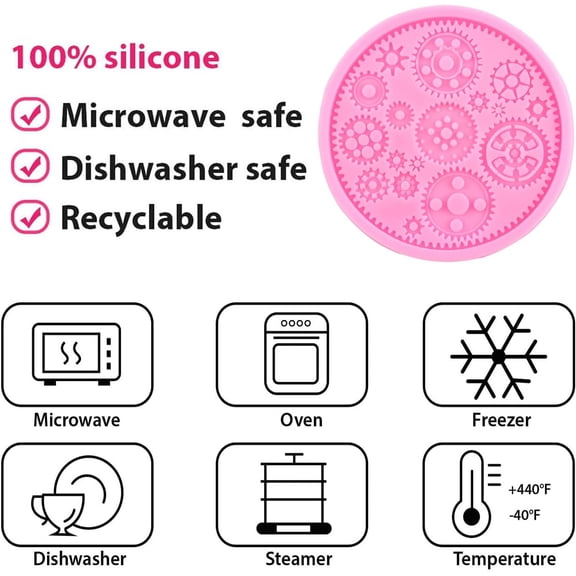 UYWGF-Steampunk Gear Silicone Fondant Molds For Sugarcraft Cake Decorating Chocolate Candy Polymer Clay Set Of 3