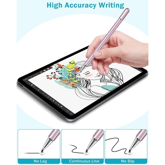 UYWGF-Stylus Pens for Touch Screens, 4 Pcs High Precision Disc Stylus with Magnetic Cap, 2 in 1 Stylus Pen Compatible with iPhone, iPad Pro, Mini, Air and Samsung Tablets