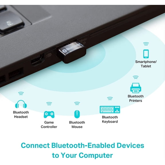 UYWGF-USB Bluetooth Adapter for PC - Bluetooth 5.4 Dongle Receiver, Plug and Play, Nano Design, EDR & BLE, Supports Windows 11/10/8.1/7 for Desktop, Laptop, Keyboard, Mouse, etc (UB500)