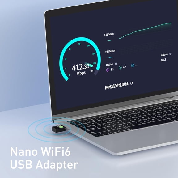 UYWGF-USB WiFi Adapter for Desktop PC, AX600 USB WiFi 6 Adapter with 5GHz/2.4GHz Dual Band, Bulit-in Driver for Windows 10/11 (AX600-MINI)