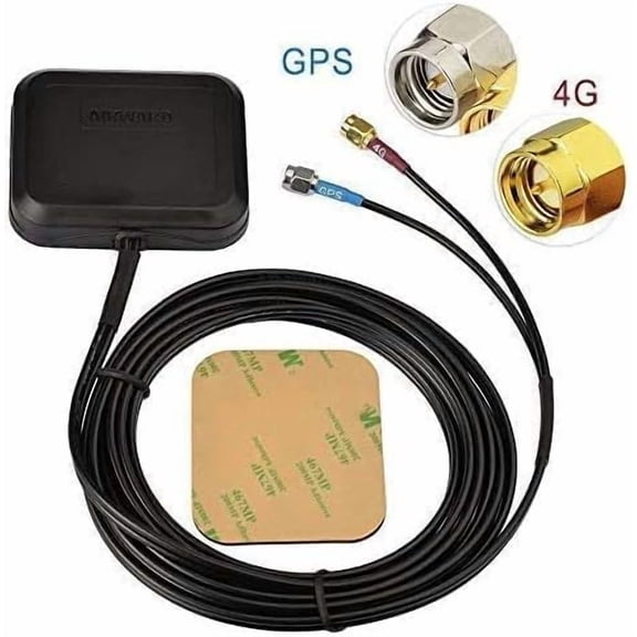 UYWGF-Vehicle GPS + 4G LTE Magnetic Mount Combination Antenna with SMA Connector for GPS Navigation Head Unit Car Telematics 4G LTE System