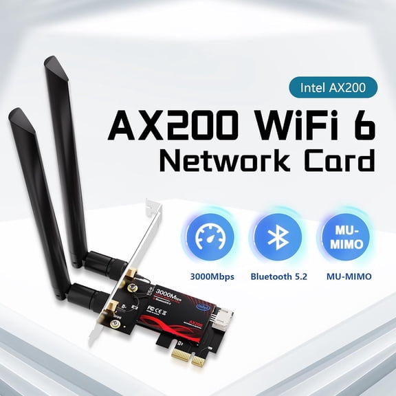 UYWGF-WiFi 6 PCIe Card for Gaming PC with Bluetooth 5.2,3000Mbps Ultra-Low Latency,WPA3 Security,4K Streaming/VR Ready'Windows 11/10 Dual Band Adapter