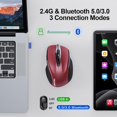 UYWGF-Wireless Mouse (2.4G & BT5.0/3.0) Silent 4800 DPI Computer USB A ...