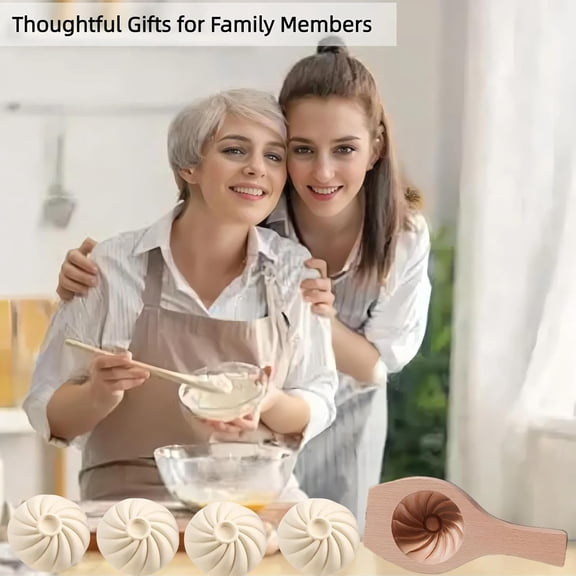 UYWGF-Wooden Bao Bun Maker,Baozi Maker Machine,Wooden Steam Bun Mold,This Kitchen Appliances And Gadgets Is the Best Gift for Asian Food Enthusiasts And Dumpling Maker (Steamed Bun A)