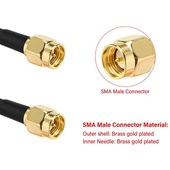 UYWGF-XRDS - RF SMA Male to SMA Male Cable 8FT, SMA Extension Cable for LNA, RTL SDR Dongle, ADS-B Receiver, VNA, Antenna SWR Meter, Spectrum Analyzer