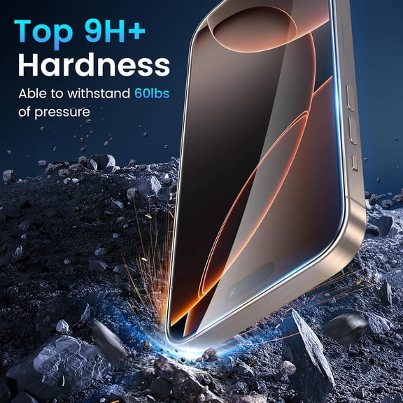 UYWGF-for 3Pack iPhone 16 Pro Max Screen Protector with 3Pack Camera Lens Protector, 9H+ Tempered Glass Easy Installation Kit, Case Friendly iPhone 16 Promax
