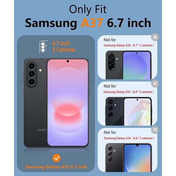 UYWGF-for Galaxy A37-5G Phone Case - Samsung Military Grade Drop Protection Cases, 14ft Drop Tested, Screen Protector Included, Anti-Slip Matte Textured, TPU+PC Dual Layer Shockproof Cover (Red)