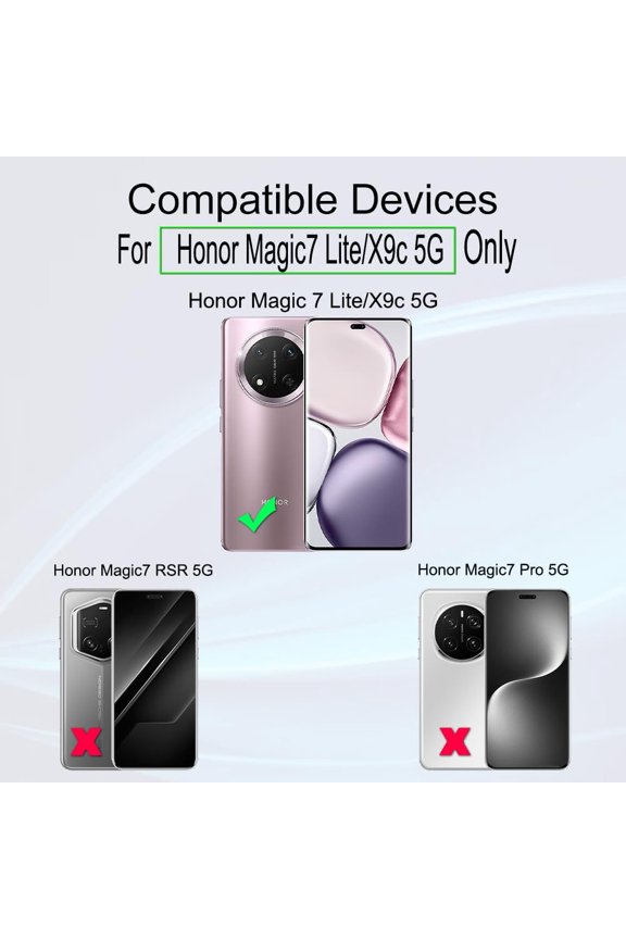 -for Honor Magic 7 Lite/X9c 5G Screen Protector,2-Pack,Hydrogel Film with Camera Lens Protector,Easy Installation Tool,Bubble-Free,Fingerprint Unlock Compatible,Anti-Shatter,Anti-Scratch