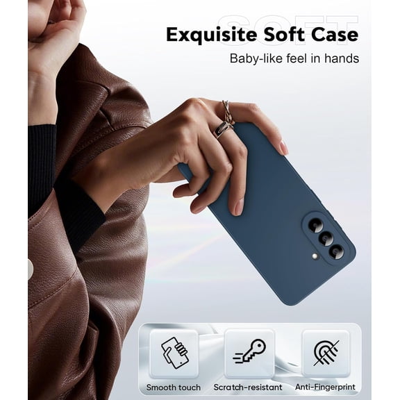 UYWGF-for Samsung Galaxy A57-5G Case: Samsung A57 5G Phone Case with 2 Pcs Screen Protector Soft Liquid Silicone Shockproof Anti-Scratch Cell Android Cover Unlocked Samsung A 57 Cover, Blue