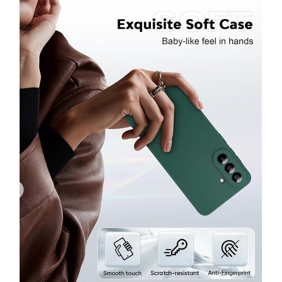 UYWGF-for Samsung Galaxy-A57-5G Case: Samsung A57 5G Phone Case with 2 Pcs Screen Protector Soft Liquid Silicone Shockproof Anti-Scratch Cell Android Cover Unlocked Funda para Samsung A 57, Green