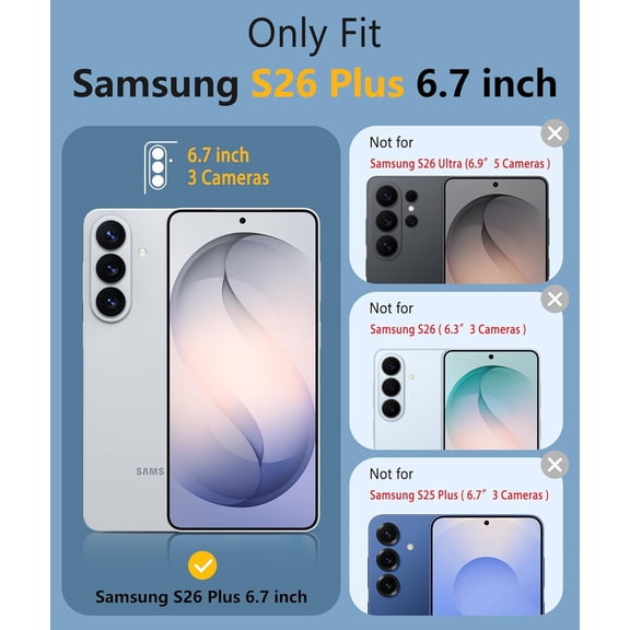 UYWGF-for Samsung Galaxy S26 Plus Case: [Compatible with Magsafe] [Magnetic Phone Cover with Screen Protector] Military Grade Drop Protection Anti-Slip Dual Layer Shockproof (Magnetic)