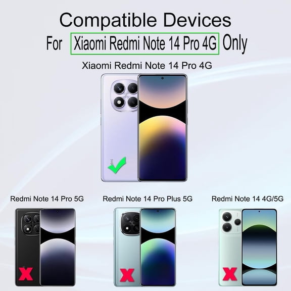 UYWGF-for Xiaomi Redmi Note 14 Pro 4G Screen Protector,2-Pack,Hydrogel Film with Camera Lens Protector,Easy Installation Tool,Bubble-Free,Fingerprint Unlock Compatible,Anti-Shatter,Anti-Scratch