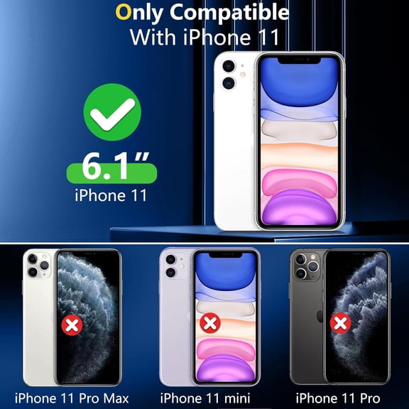 UYWGF-for iPhone 11 Case, Magnetic Clear Case with 2PCS Tempered Glass Screen Protector Slim Phone Case for iPhone 11 6.1'', Clear