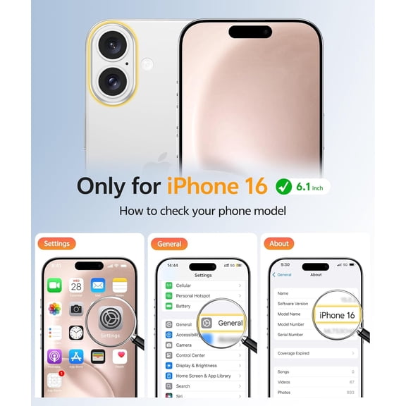 UYWGF-for iPhone 16 Case: [Compatible with Magsafe] Translucent Matte Cases with [Full Camera Protection] [Screen Protector] Military Grade Shockproof Protective Phone Cover - Desert Gold