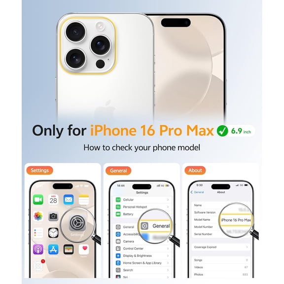 UYWGF-for iPhone 16 Pro Max Case: [Compatible with Magsafe] Translucent Matte Cases with [Full Camera Protection] [Screen Protector] Military Grade Shockproof Protective Phone Cover - Off White