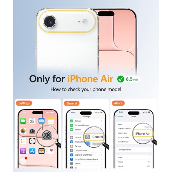 UYWGF-for iPhone Air Case: [Compatible with Magsafe] Translucent Matte Cases with [Full Camera Protection] [Screen Protector] Military Grade Shockproof Protective Phone Cover - Orange
