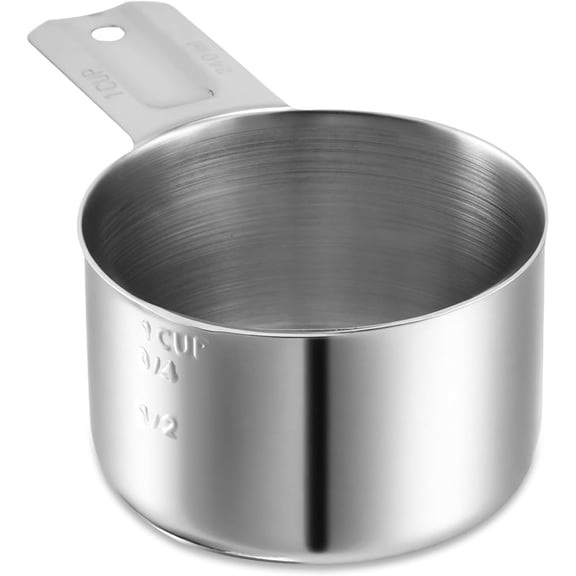 UYWGN-1 Cup 240 ml | 240 cc | 8 oz Stainless Steel Measuring Cup Rice Measuring Cup Metal Measuring Cup Kitchen Gadgets for Cooking Single Cup for Wet and Dry Ingredients for use as 1 Cup Dog Food Sc