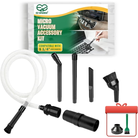 UYWGN-EZ SPARES Micro Cleaning Nozzle Kit,Micro Vacuum Attachment,Universal Vacuum Cleaner Attachment,Mini Micro Kit Keyboard Crevice Cleaning Tool Brush Kit,for Compact Wet Dry Shop Vacuum,Storage B