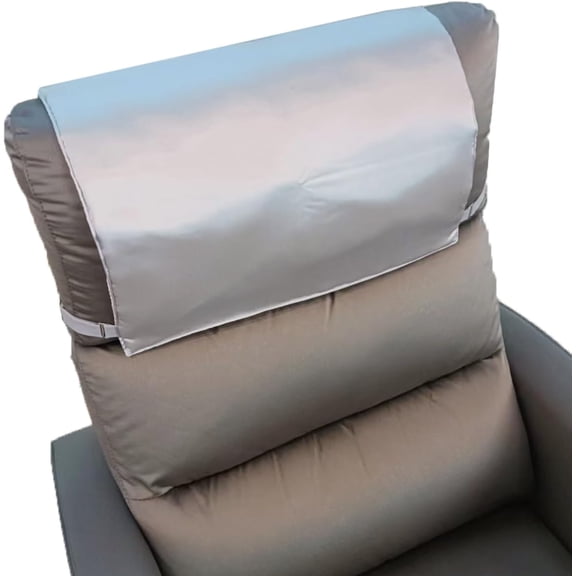 UYWZQ-1Pcs Satin with Elastic Straps Couch Recliner Headrest Cover - Silky Protector for Hair Protection Chair Covers Furniture Leather Sofa Protector-Faux Recliners Chair Non Slip SlipcoversGrey