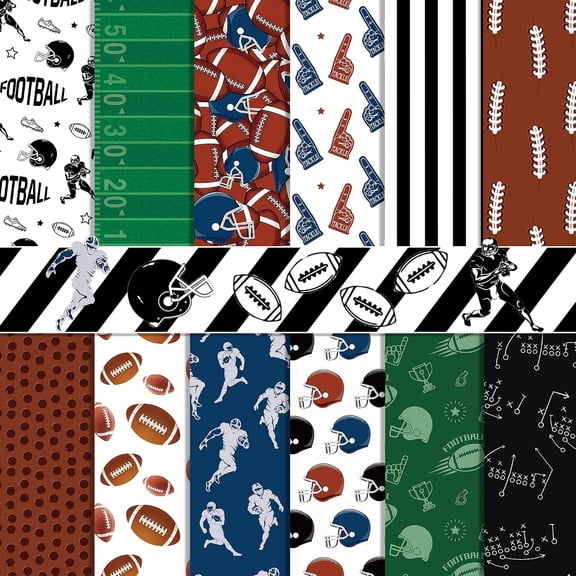 UYWZQ-24 Sheets Football Scrapbook Paper 12'' x 12'' Football Pattern Paper Pack Sports Rugby Double-Sided Scrapbook Papers for Scrapbooking DIY Decorative Background Cardmaking Supplies Craft Papers