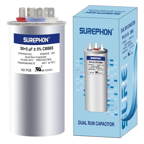 UYWZQ-50/5 Mfd Ac Capacitor 370V or 440V 50/60Hz CBB65B Air Conditioner Capacitors for AC Unit Fan Motor Start or Pool Pump or Air Condenser Straight Cool
