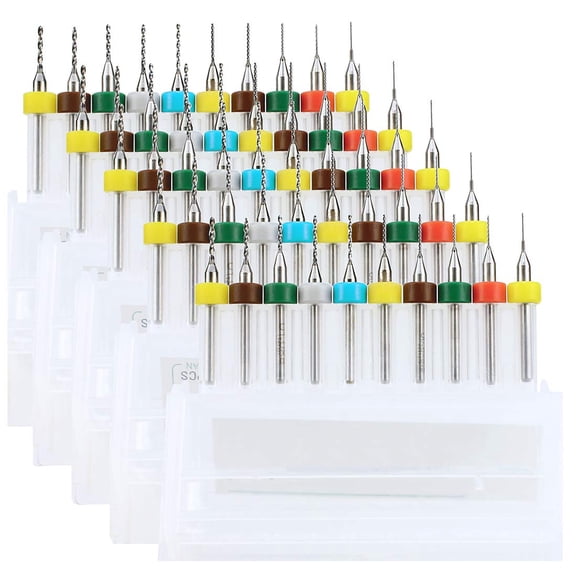 UYWZQ-50pcs PCB Drill Bits Set Spiral Flute Carbide 0.3mm-1.2mm for Print Circuit Board Stone Dremel Jewelry CNC Engraving (5PCS Each)