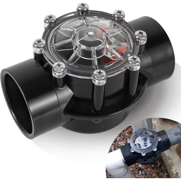 UYWZQ-7305 Check Valve Replacement, 2 Inch or 2.5 Inch PVC One-Way Valve for Pool and Spa Plumbing Systems, Clear Cover Backflow Preventer for Inground & Above Ground Use
