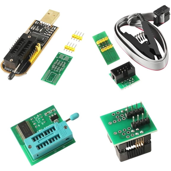 UYWZQ-ACEIRMC SOIC8 SOP8 Test Clip For EEPROM 93CXX / 25CXX / 24CXX + CH341A 24 25 Series for EEPROM Flash BIOS USB +1.8V Adapter + Soic8 Adapter Programmer Module Kit (1 sets)
