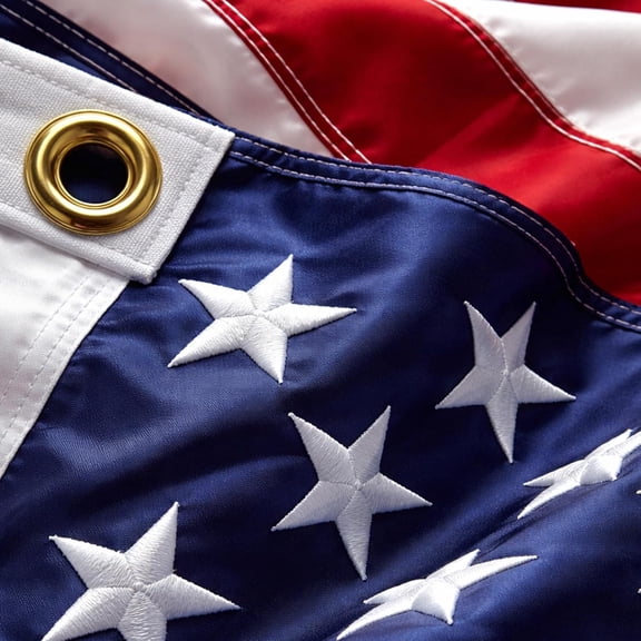 UYWZQ-American Flag 5x8 FT for Outside-Heavy Duty Non Fading Polyester US flags Outdoor High Wind, USA Flag Longest Lasting,Vibrant Colors Embroidered America Flags 5x8 ft Outside, Brass Grommets,Sew
